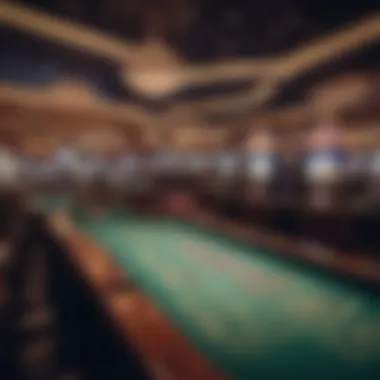 Vibrant Casino Gaming Experience at New Orleans Racetrack The vibrant atmosphere of a racetrack casino with gaming tables and slot machines