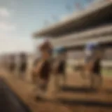 Live Horse Racing Excitement at New Orleans Racetrack A stunning view of the New Orleans racetrack during a live horse race