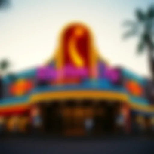 Exterior view of Rhythm City Casino showcasing its vibrant atmosphere