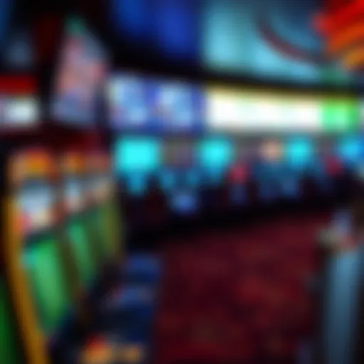 Interior view of the Mohegan Sun sportsbook showcasing the diverse betting screens