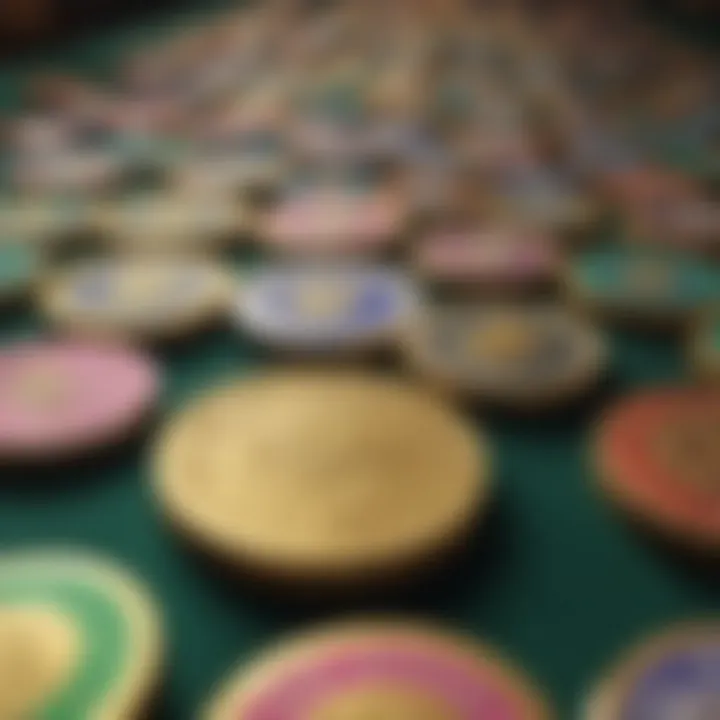 An array of colorful virtual coins representing free coins available in the casino