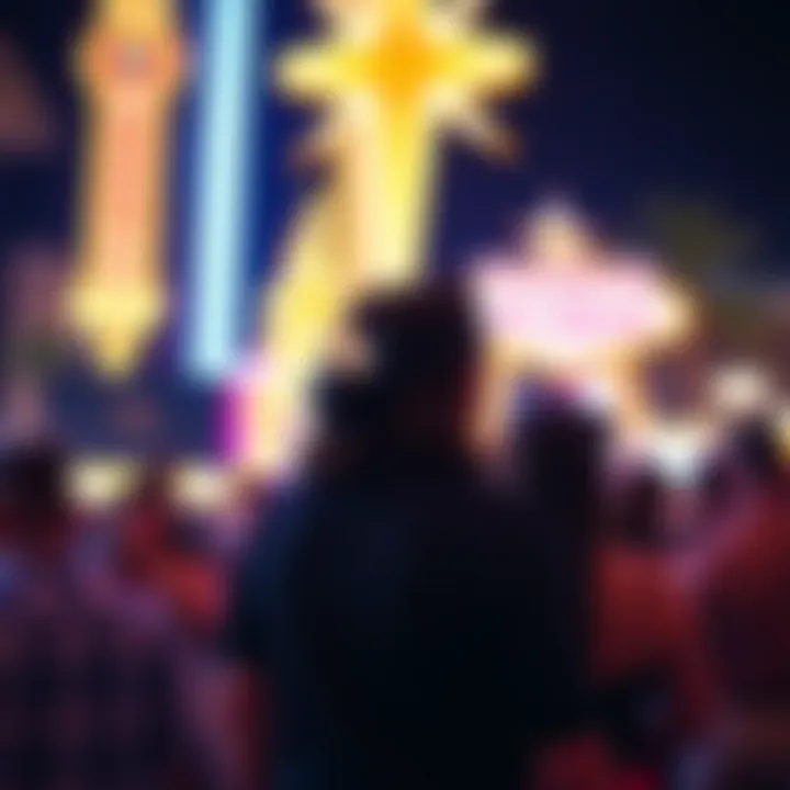 Engagement Under the Neon Glow Audience enjoying a performance under the neon lights