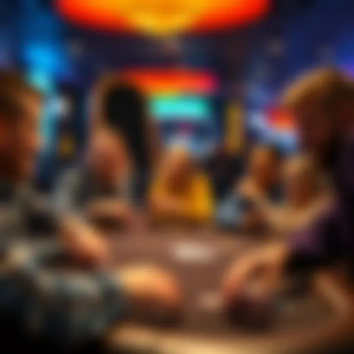 A group of friends enjoying a game of poker at a table