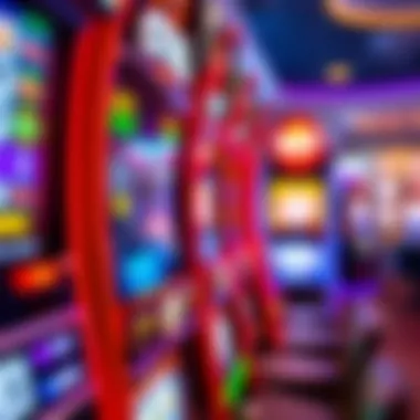 A close-up of colorful slot machines ready for play