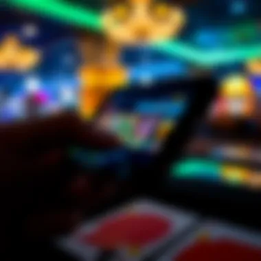 A close-up of a smartphone screen with casino game graphics