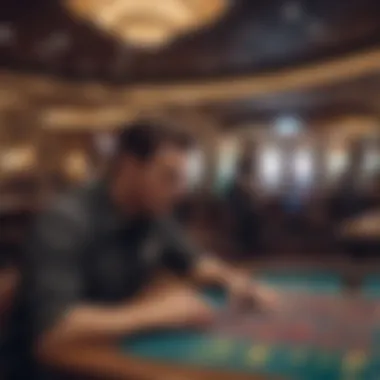 A serene atmosphere of the casino floor, emphasizing responsible gaming