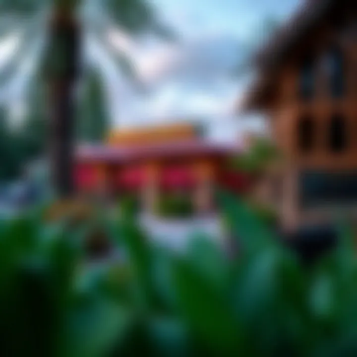 Serene outdoor area surrounding the hotel