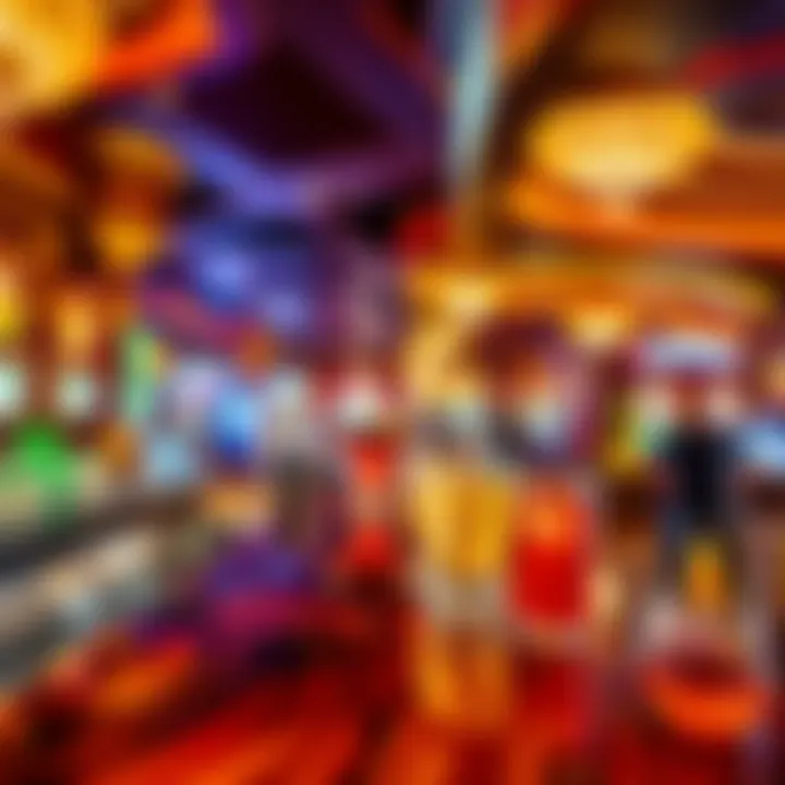 A luxurious casino bar with a variety of drinks