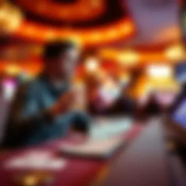 A player enjoying a drink while engaging in a gaming table