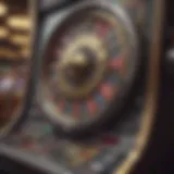 A vivid representation of a slot machine in action showcasing spinning reels