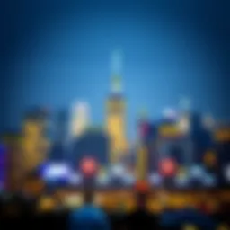 New York skyline with sports betting symbols