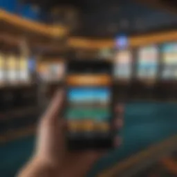 User navigating the Rivers Casino app interface