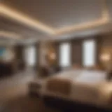 Luxurious hotel room showcasing sophisticated decor