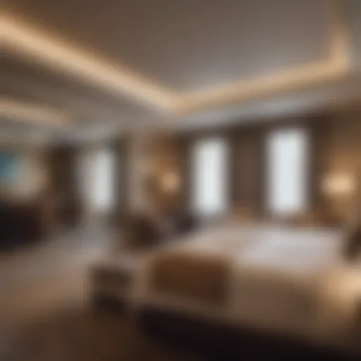 Luxurious Hotel Accommodations Luxurious hotel room showcasing sophisticated decor