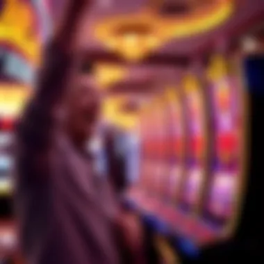 Player celebrating a big win on a buffalo slot machine