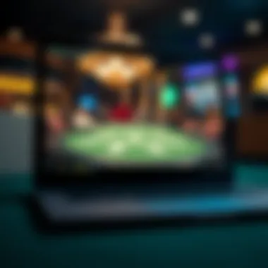 Online Poker Experience A laptop screen featuring a poker table in an online gaming environment.