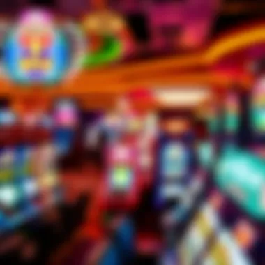 Vibrant Gaming Environment Interior view of a money machine casino filled with vibrant gaming machines
