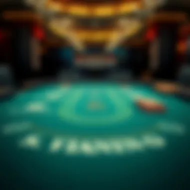 A strategic layout of a blackjack table highlighting optimal betting areas