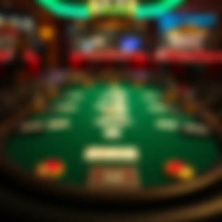 Detailed layout of a Three Card Poker table showcasing betting areas