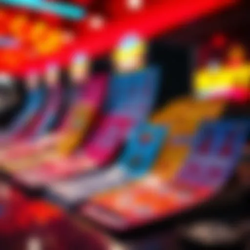 A captivating array of colorful scratch tickets displayed on a table