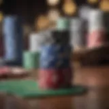 Illustration of poker chips stacked strategically on a table