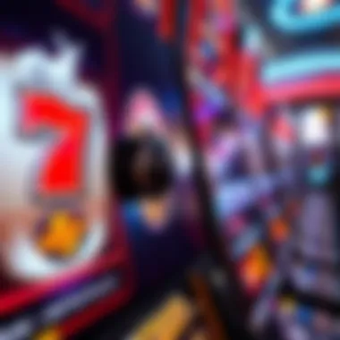 Close-up view of the unique features and symbols on the Super Jackpot Party slot machine.