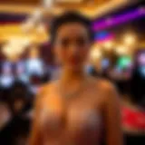 Elegant evening wear suitable for a casino setting